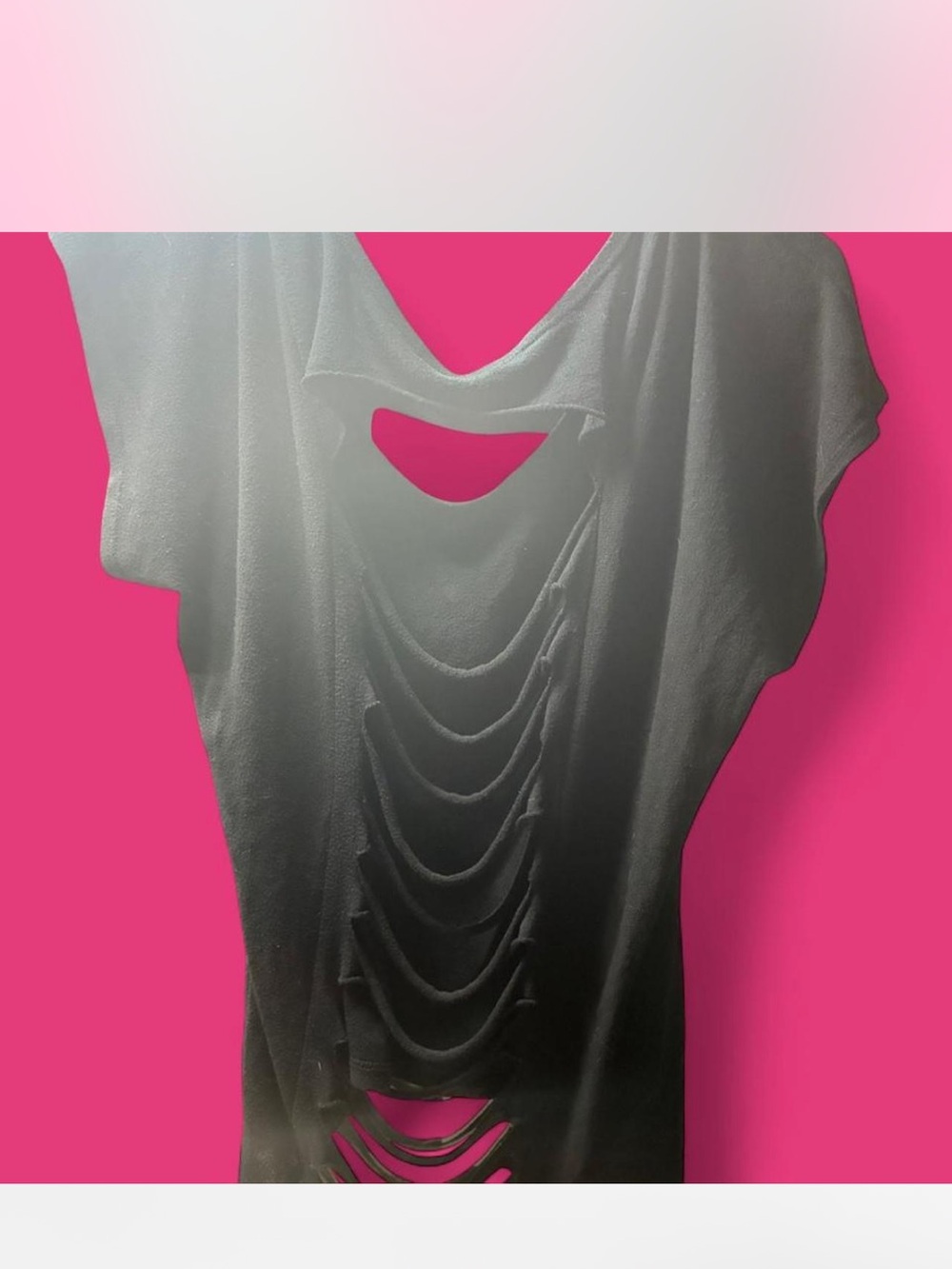 Women’s Daydreamer LA Shredded "Spine" Cutout Back Tee - Vintage size large